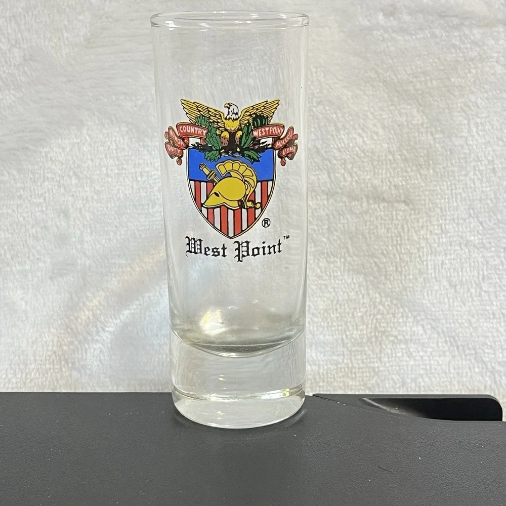 West Point US Army Military Academy  Tall Shooter Shot Glass Crest Design